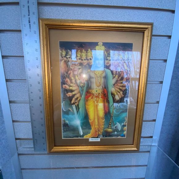 💥 Hindu Art Print Vishnu Vishwaroopa💥 Professionally Framed 19.5" x 13.5" In💥 - Picture 9 of 15